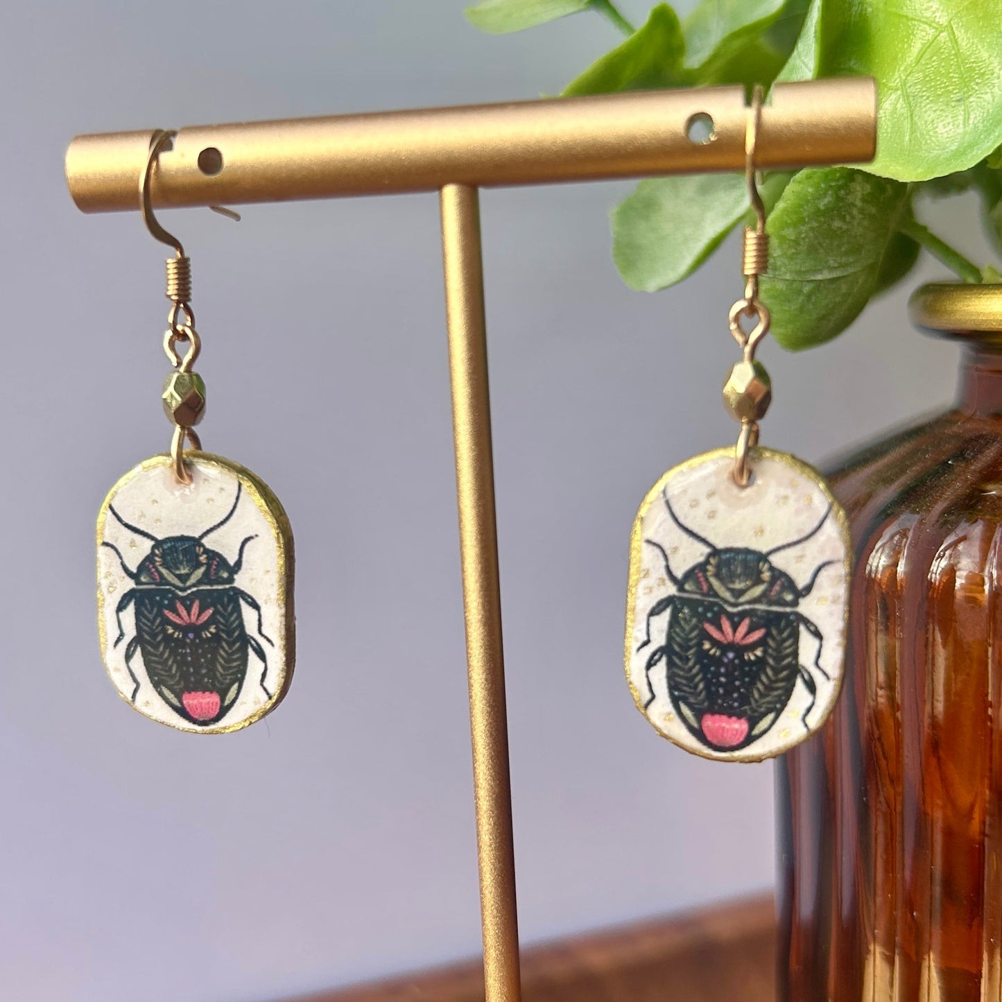 Beetle Print Earrings