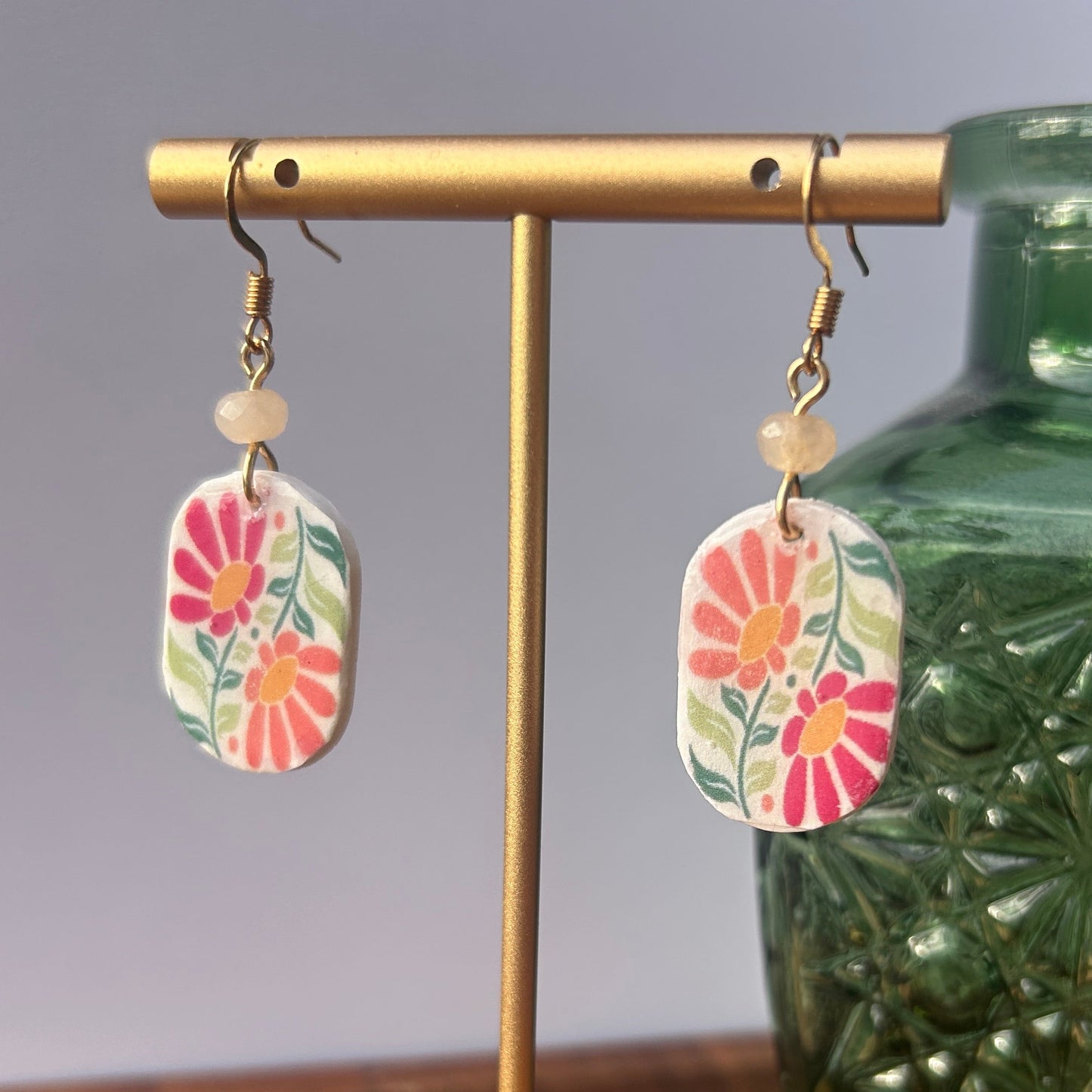 Boho Floral Print Earrings