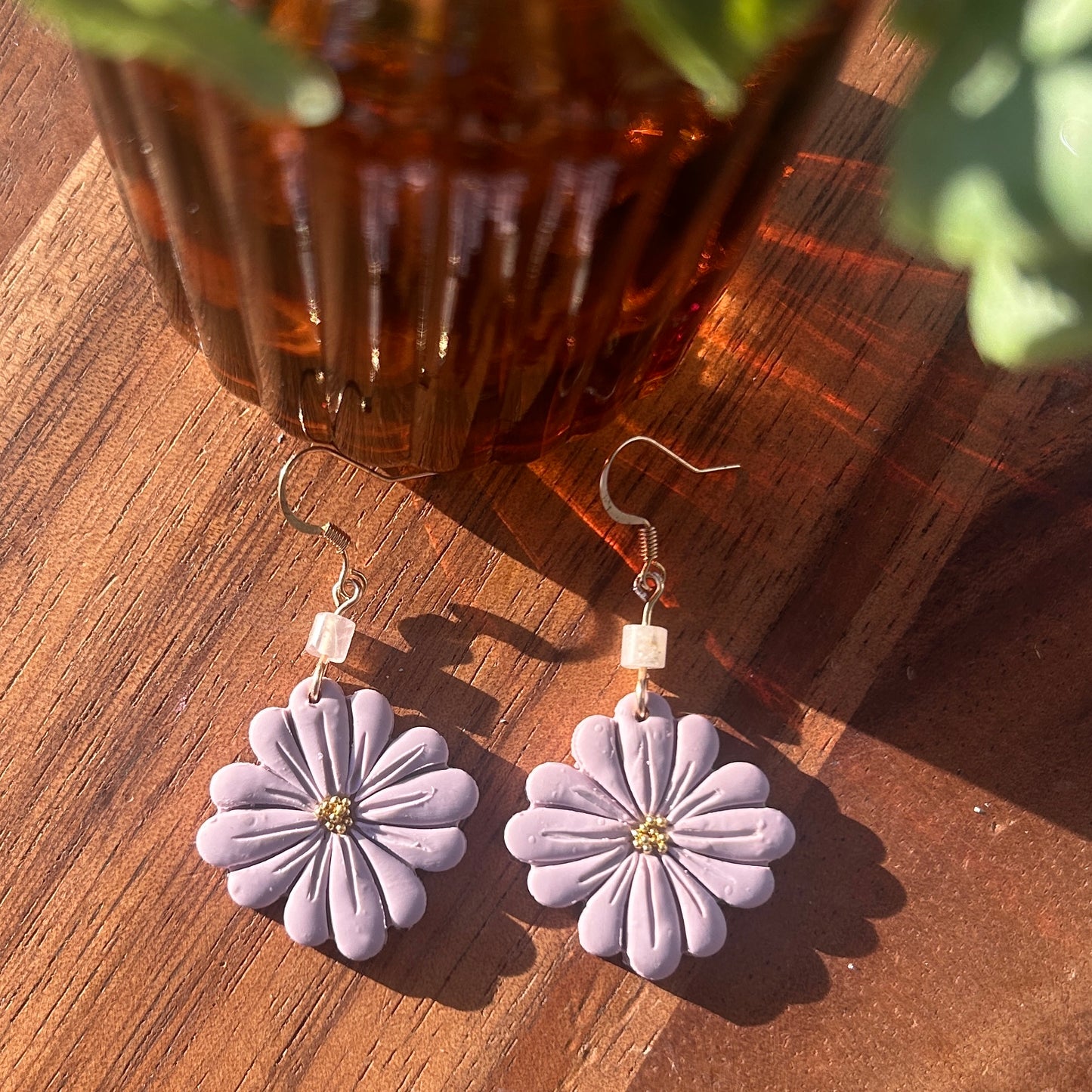 Lavendar Floral Earrings