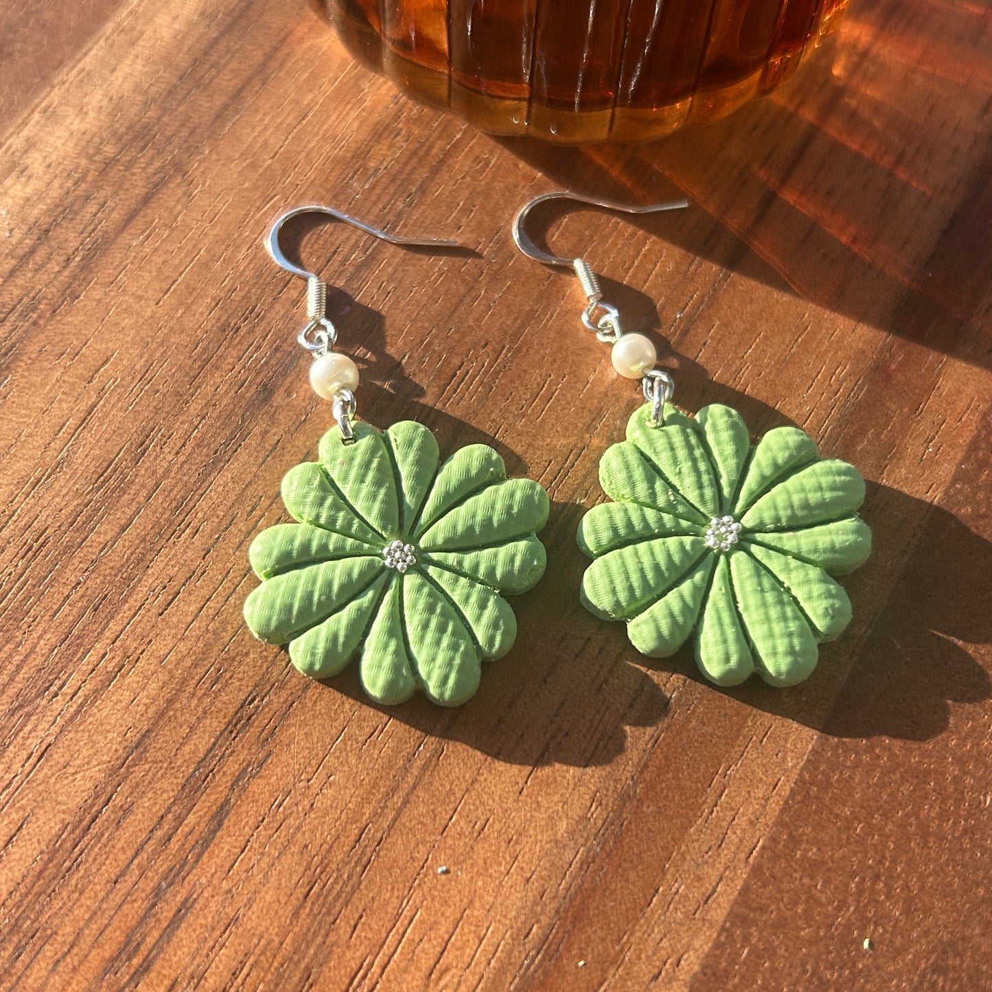 Lime Floral Earrings