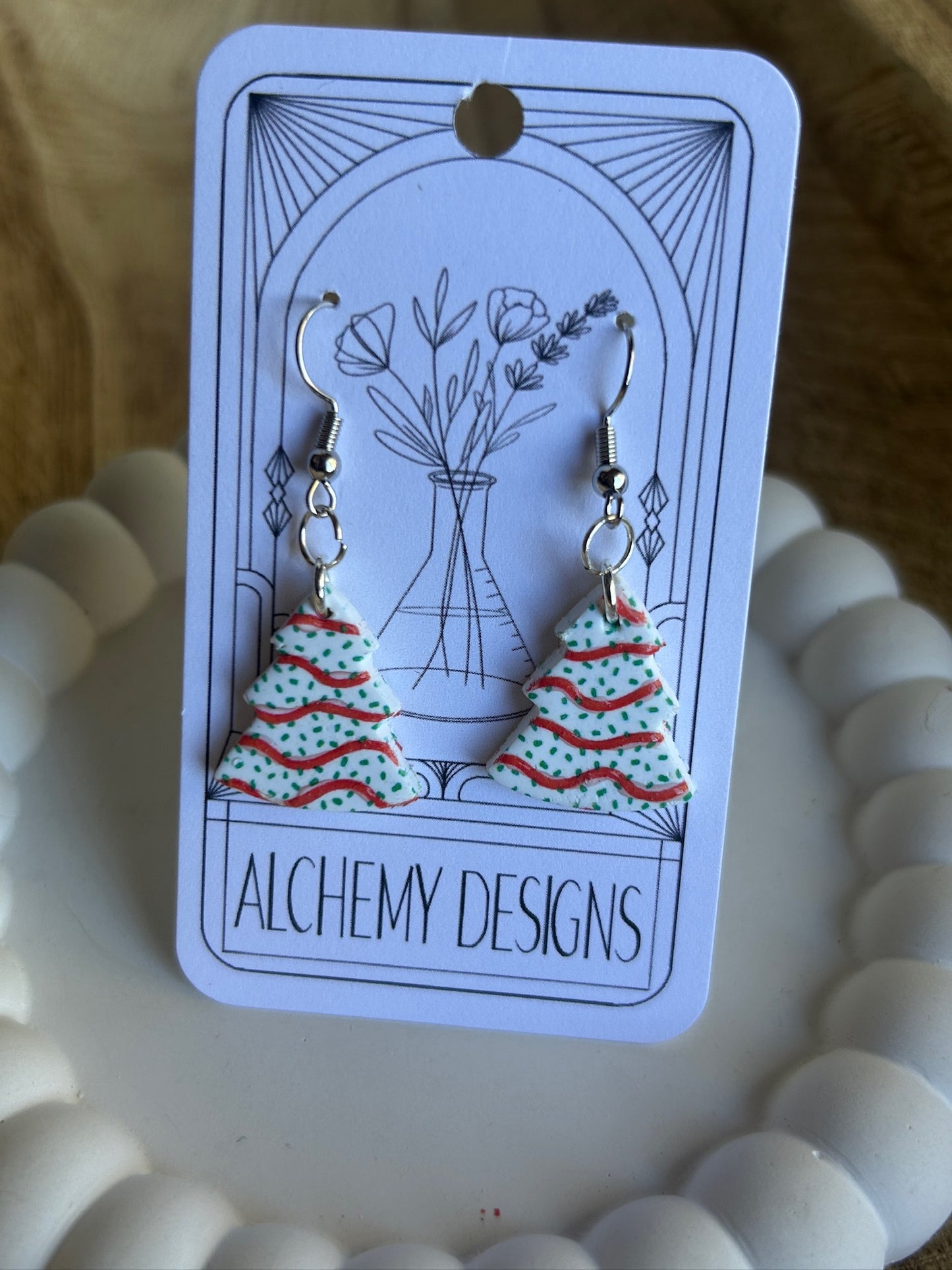 Christmas Tree Cake Earrings