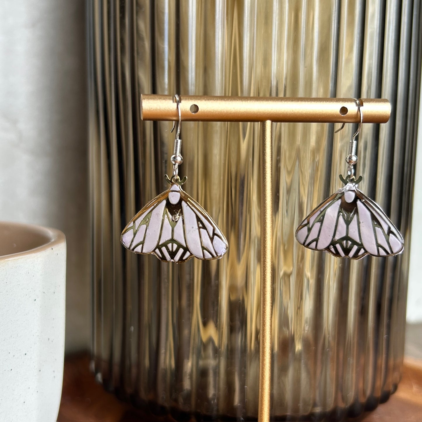 Glossy Moth Earrings (2 color options)