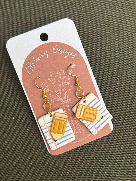 Pencil and Paper Earrings