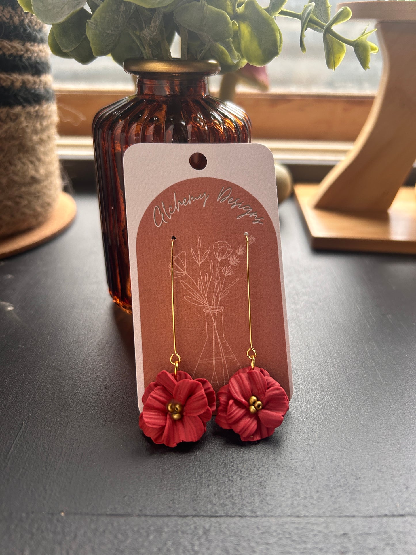 Single Poppy Dangles