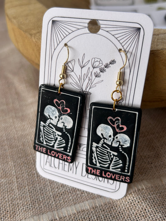 Lovers Tarot/Skeleton Earrings
