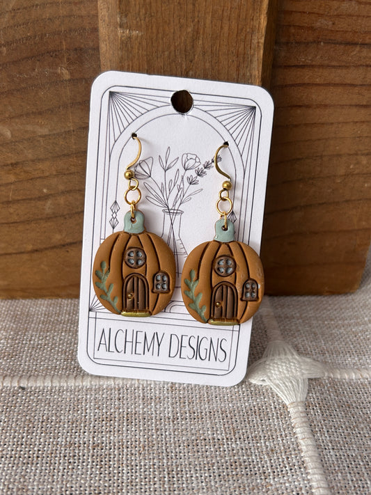 Pumpkin House Earrings