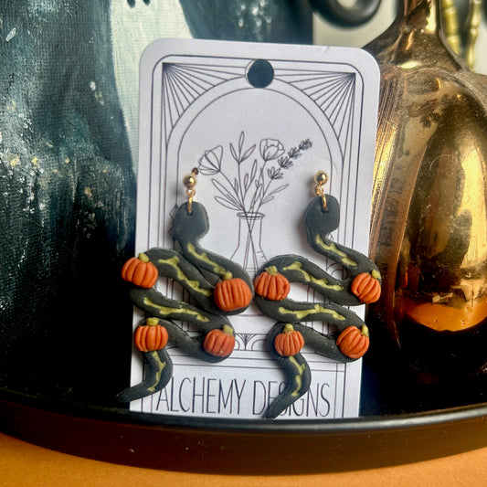 Pumpkin Snake Earrings