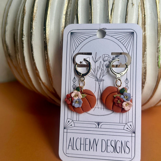 Floral Pumpkin Earrings