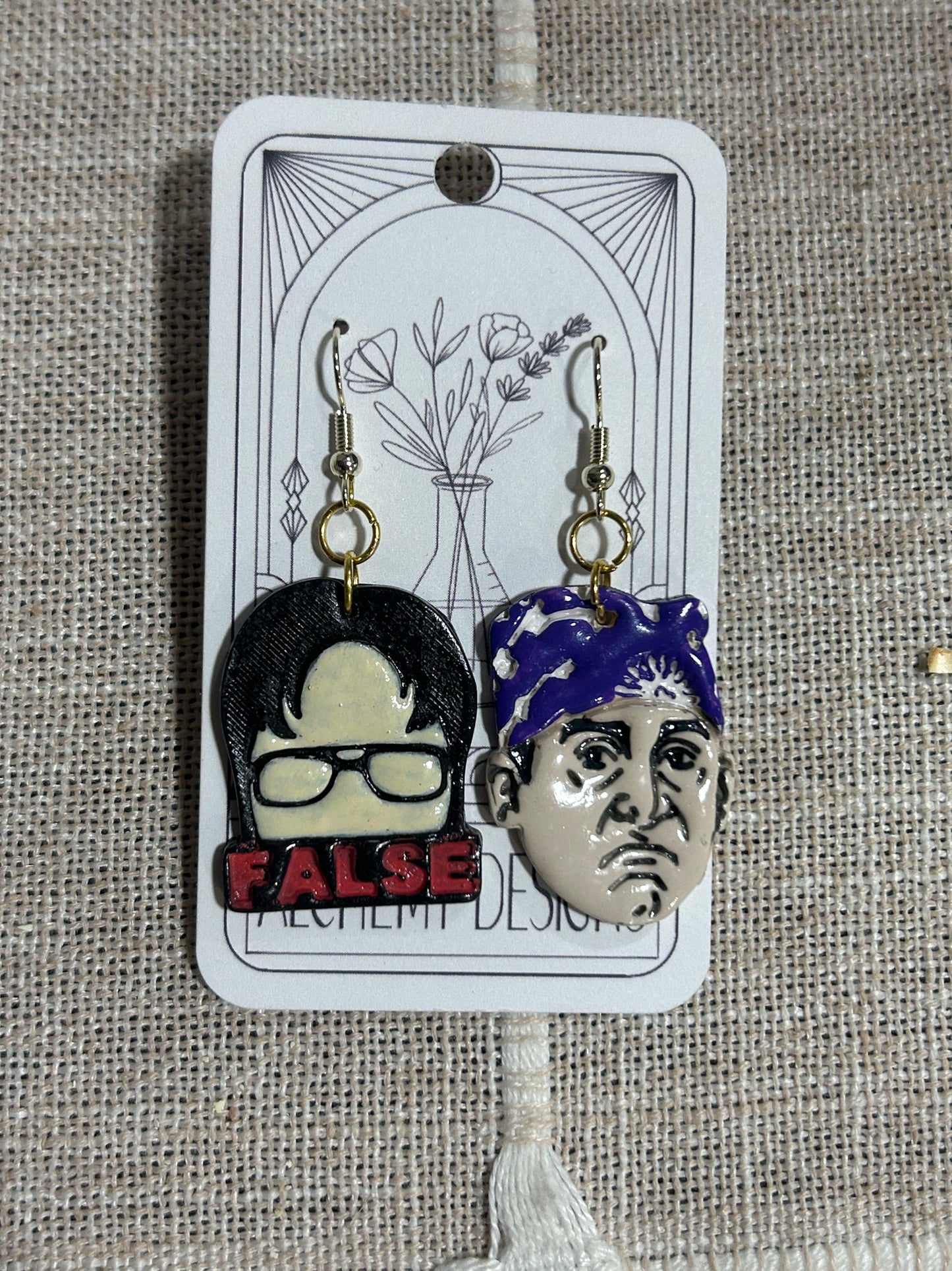Michael and Dwight (The Office) Mismatch Earrings