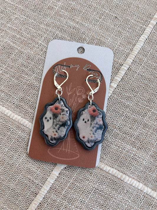 Ghost Embroidery-look Earrings