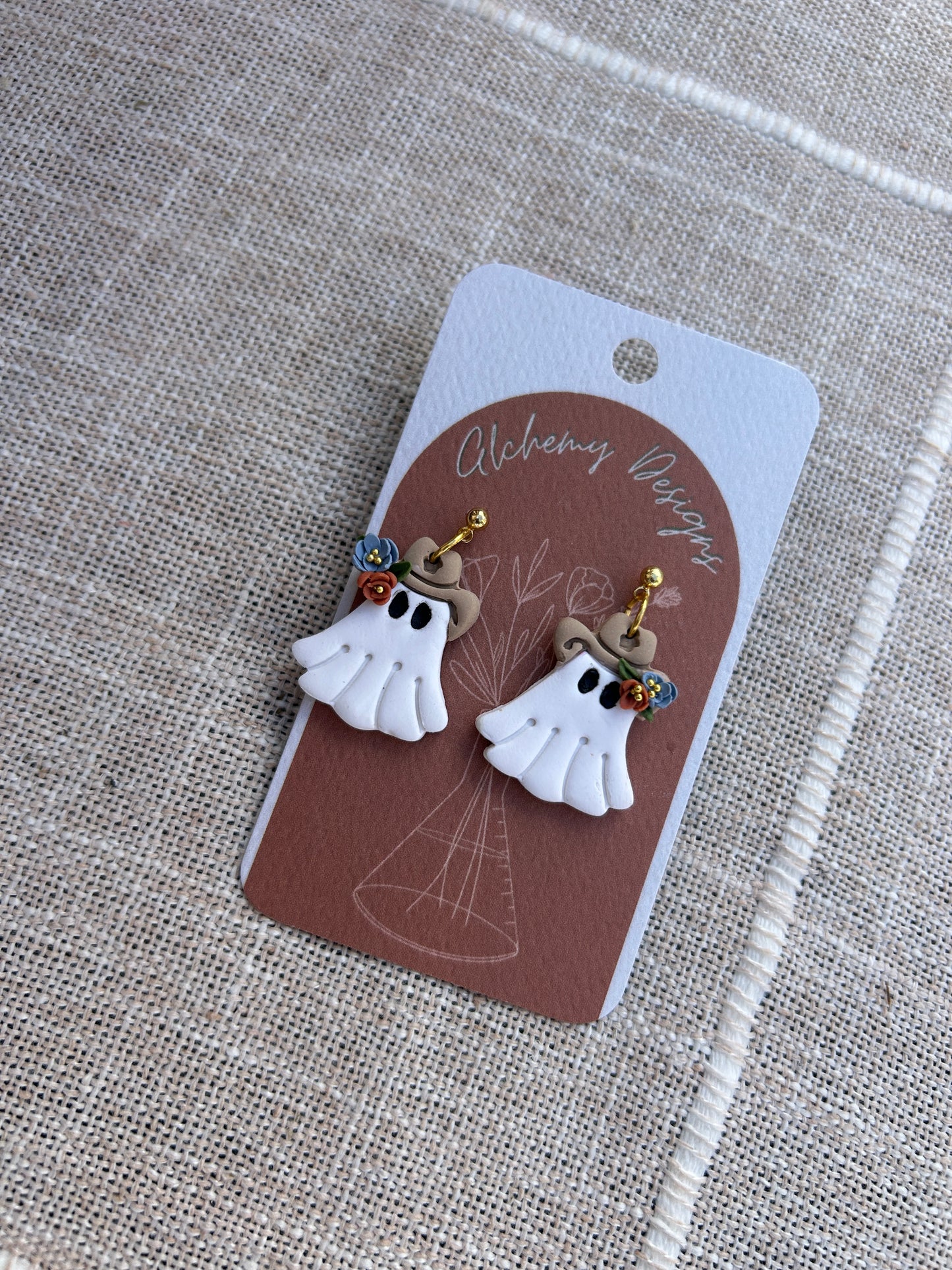 Floral Cowboy Ghost Earrings