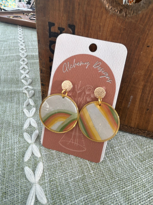 Round Fall Rainbow Earrings