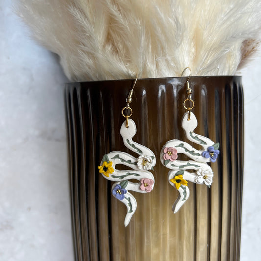 Floral Snake earrings