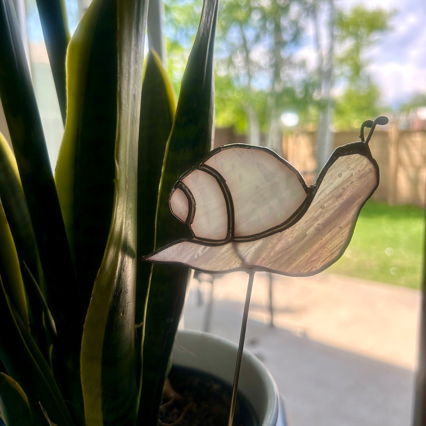 Snail Stained Glass Plant Stakes (multiple options)