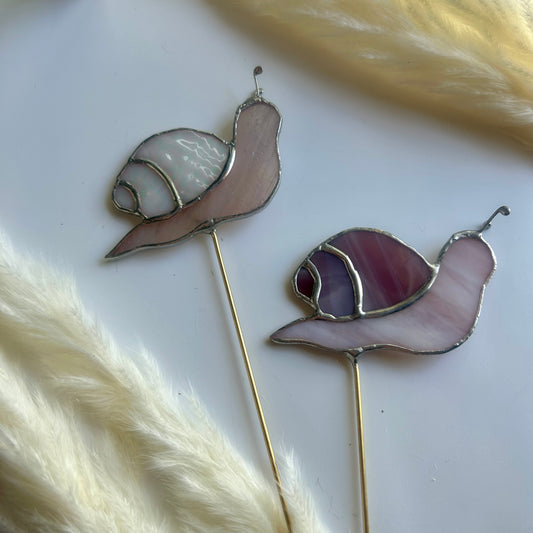 Snail Stained Glass Plant Stakes (multiple options)