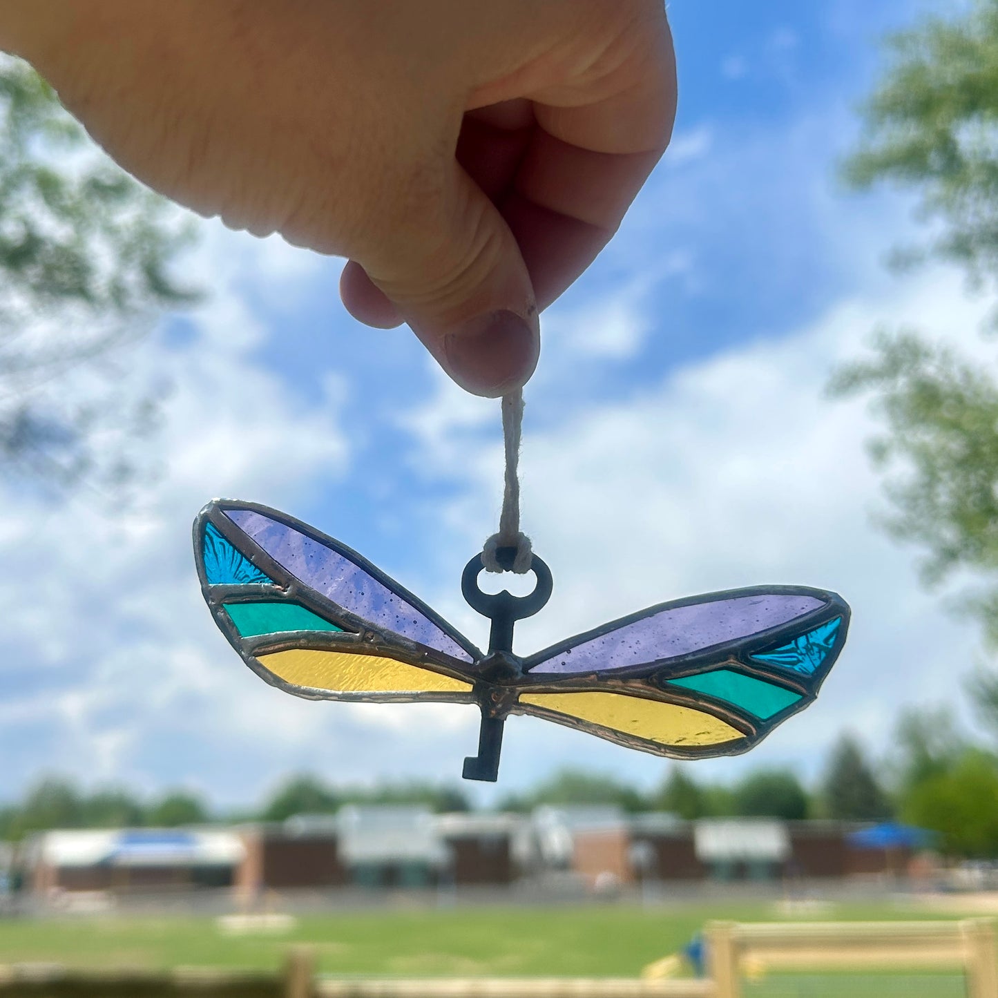 Enchanted Flying Keys Stained Glass
