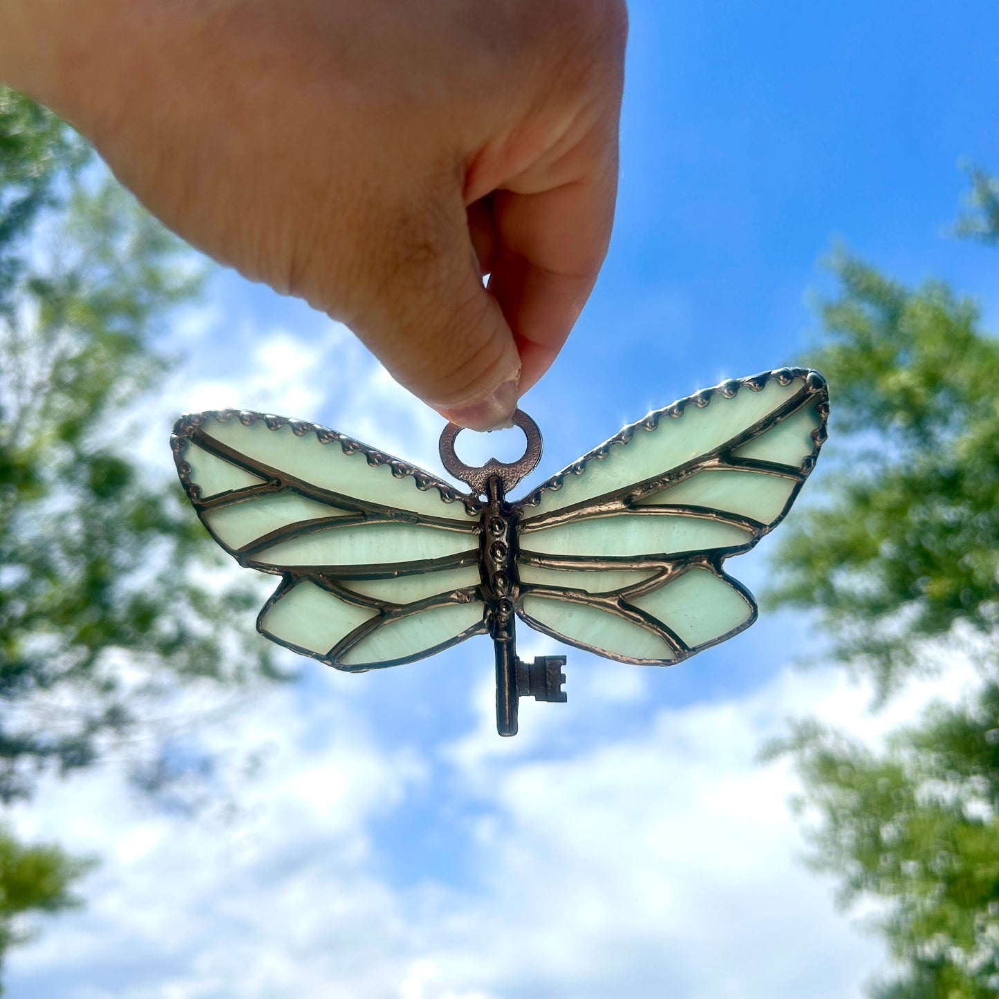Enchanted Flying Keys Stained Glass