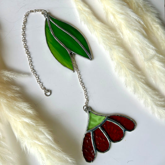 Orange Flower Dangle Stained Glass