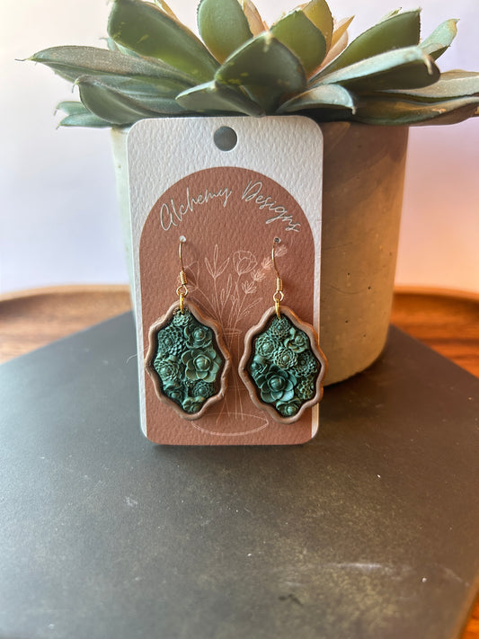 Succulent Framed Earrings