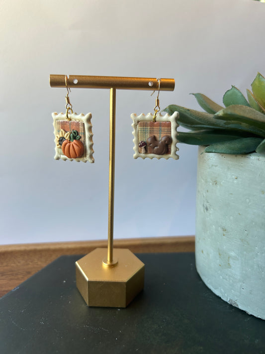 Pumpkin Stamp earrings